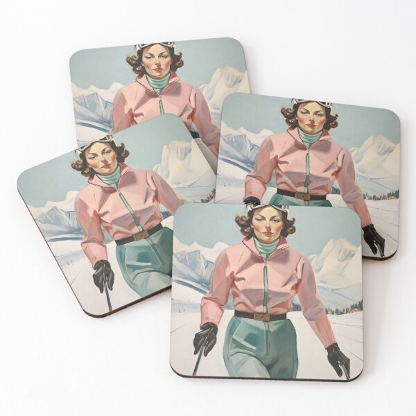 Item preview, Painting of a woman skiing designed and sold by Working-Woman.