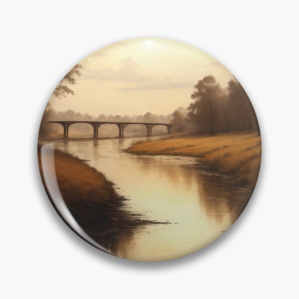 Item preview, Pintura vintage del paisaje del puente designed and sold by TheRedPixels.