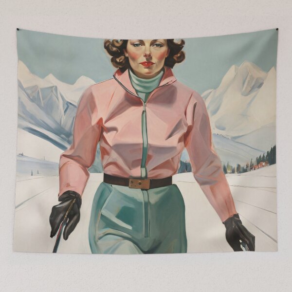 Item preview, Painting of a woman skiing designed and sold by Working-Woman.
