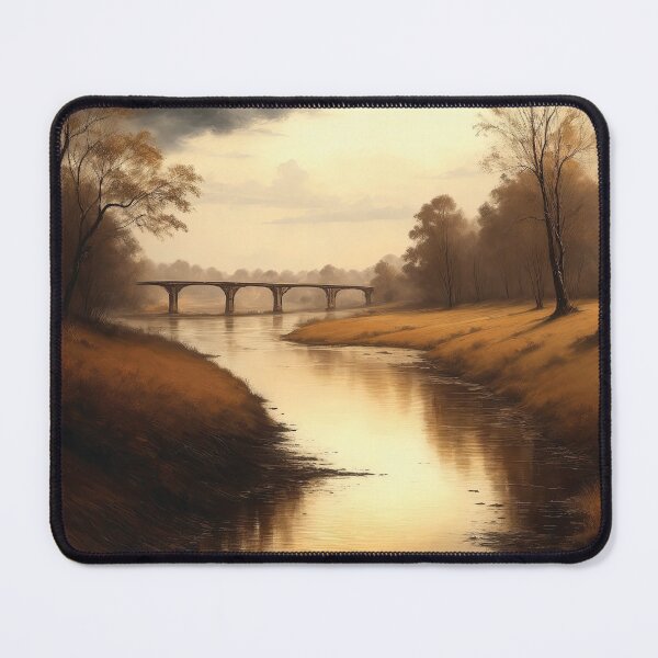 Item preview, Vintage Painting of Bridge Landscape designed and sold by TheRedPixels.