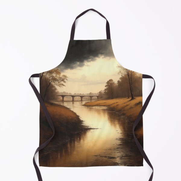 Item preview, Vintage Painting of Bridge Landscape designed and sold by TheRedPixels.
