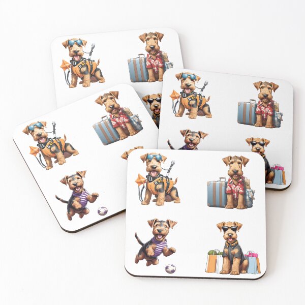 Item preview, Airedale Terrier cute puppy dog travel Sticker Pack 2 designed and sold by Keffy.