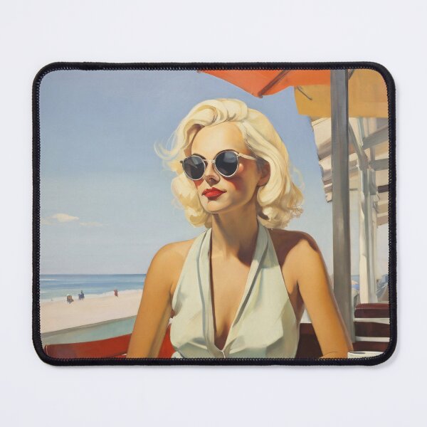Item preview, Painting of a woman in a beach cafe designed and sold by Working-Woman.