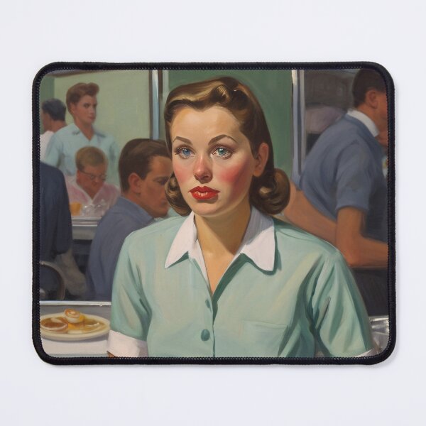 Item preview, Painting of a woman in a diner designed and sold by Working-Woman.