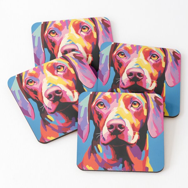 Item preview, Vizsla dog portraits drawing. animal colorful. Animal throw pillow.  designed and sold by formform.