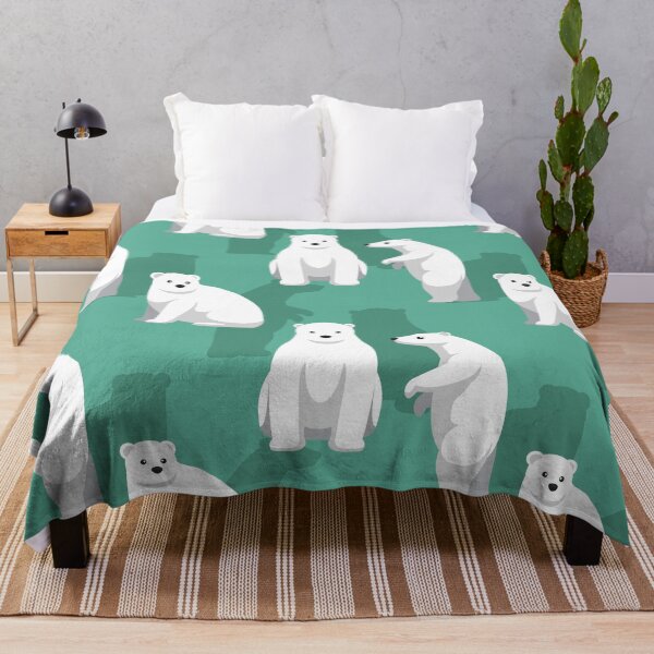 Item preview, Polar Bear Cute Cartoon Pattern Green Background designed and sold by SUPERHERON.