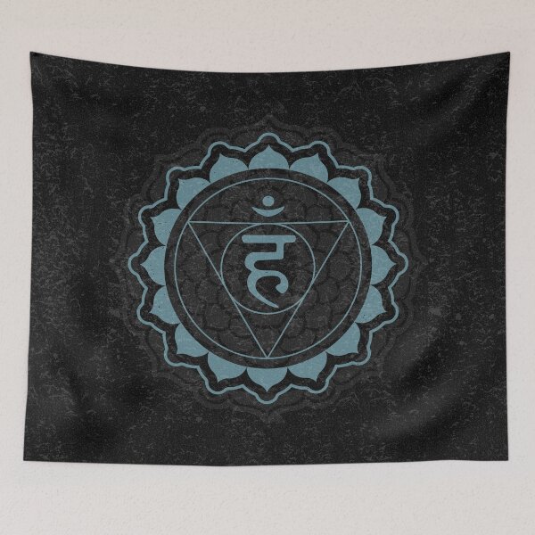 Item preview, Throat Chakra Mandala - Coal + Peacock designed and sold by Irene Estelle.