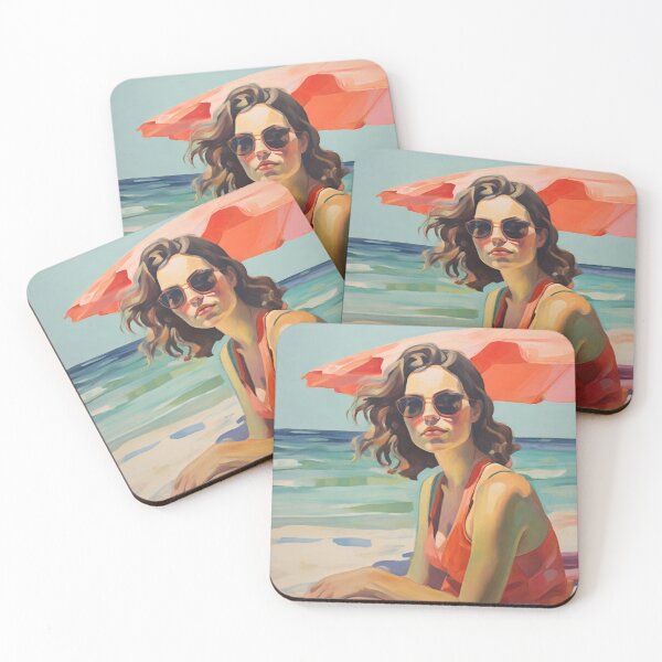 Item preview, Painting of a woman on the beach designed and sold by Working-Woman.