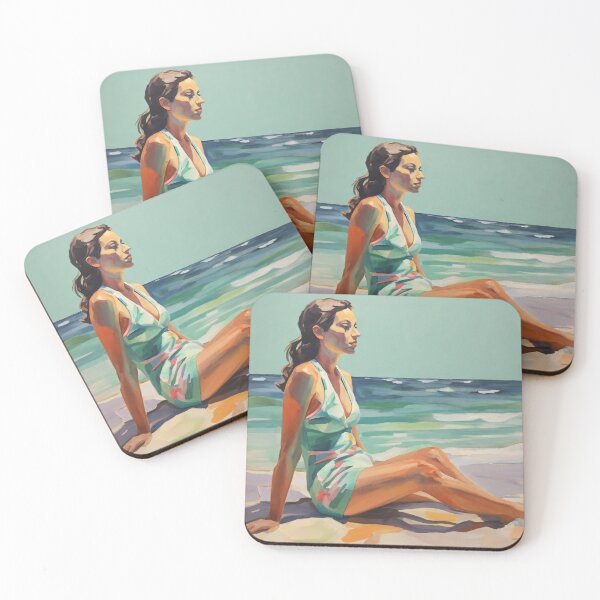 Item preview, Painting of a woman on the beach designed and sold by Working-Woman.