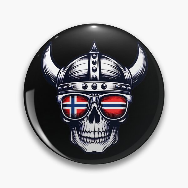 Item preview, Norwegian Flag Norwegian Viking Skull designed and sold by Pati-Design.