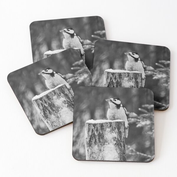 Item preview, Top shot bw. Great spotted woodpecker designed and sold by Jouko Lehto Photography.