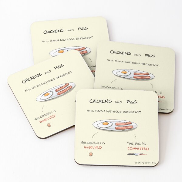 Item preview, Chickens and pigs (or the Bacon and eggs principle) designed and sold by Sketchplanations.