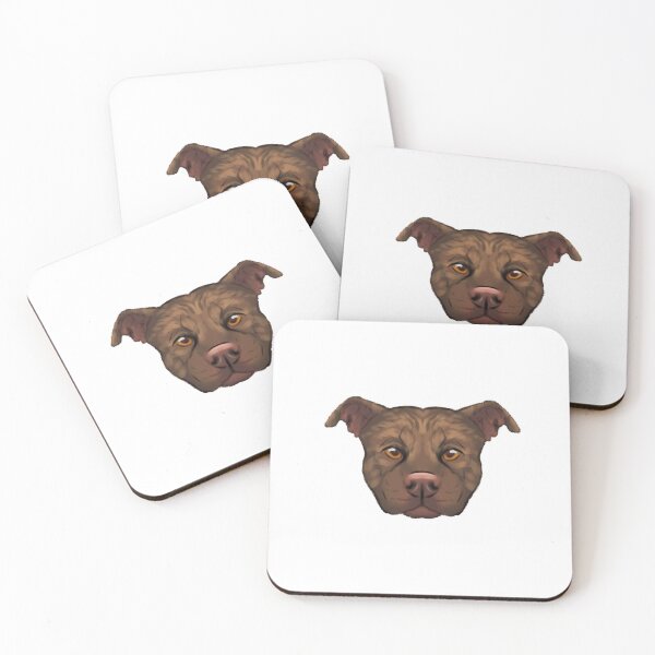 Item preview, chocolate brindle pit head designed and sold by swamppuppydesigns.