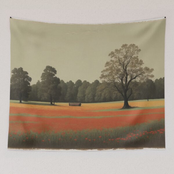 Item preview, Vintage Countryside Landscape Painting designed and sold by TheRedPixels.