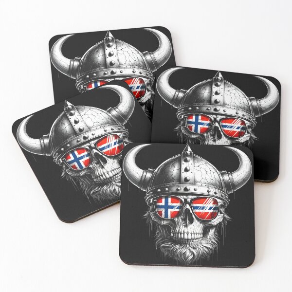 Item preview, Norwegian Flag Norwegian Viking Skull designed and sold by Pati-Design.