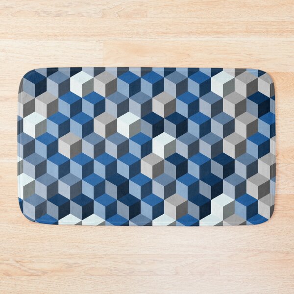 Item preview, Winter Blues 3D Cube Pattern designed and sold by Phil Tessier Too.