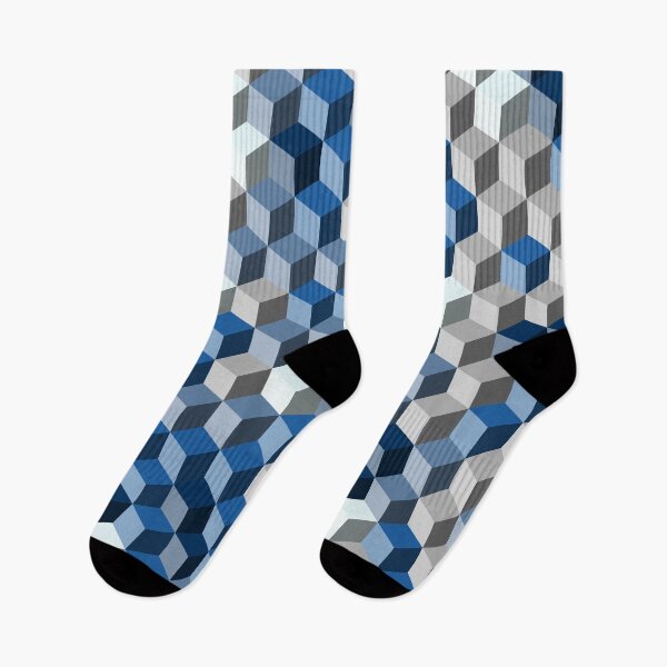 Item preview, Winter Blues 3D Cube Pattern designed and sold by Phil Tessier Too.