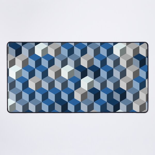 Item preview, Winter Blues 3D Cube Pattern designed and sold by Phil Tessier Too.