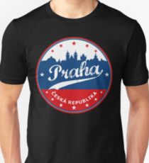 Praha poster, Prague poster, circle, black bg Unisex T-Shirt
