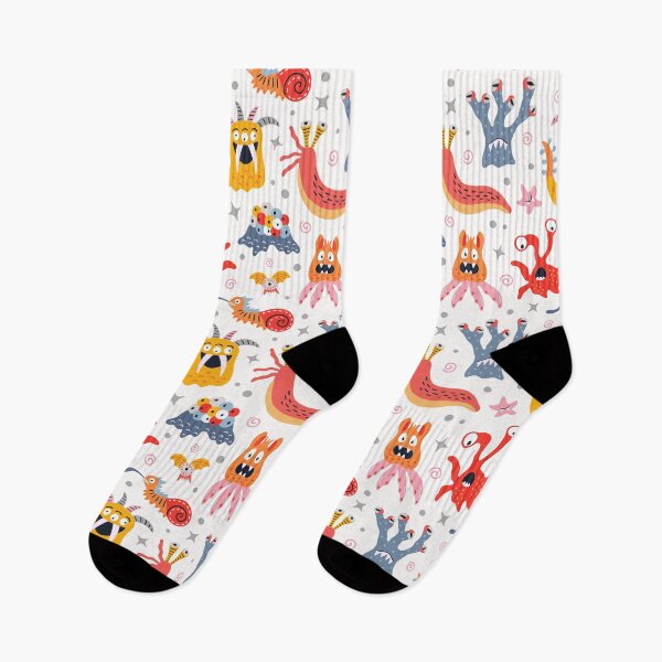 Item preview, Friendly monsters from outer space  on white background - cute creatures with many eyes in primary colors red yellow blue designed and sold by Muxune.