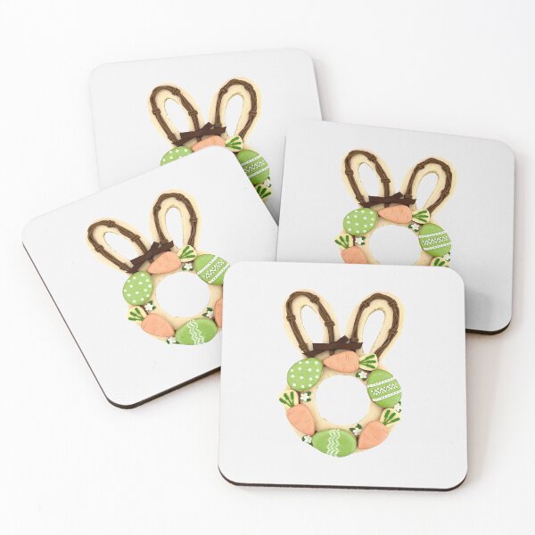 Item preview, Pretty “Easter Bunny Wreath” sugar cookies designed and sold by aiko-p.