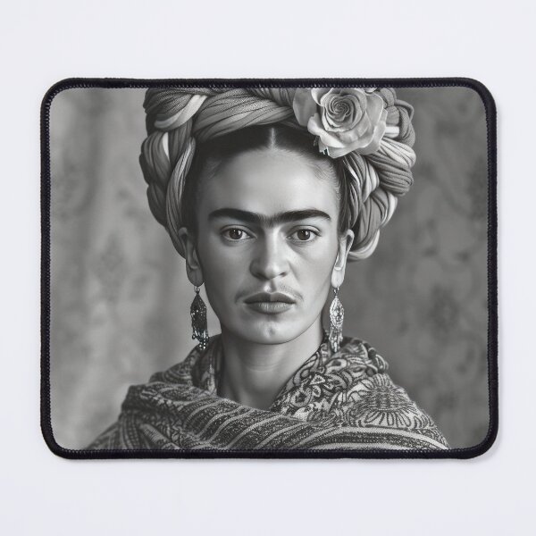 Item preview, Frida Kahlo portrait black and white designed and sold by ArtHouseNiklas.