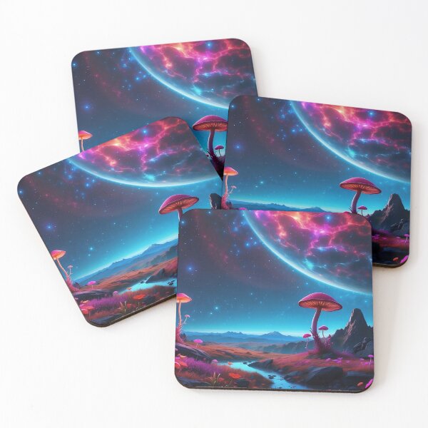 Item preview, Mystical Mycology: Neon Shrooms Under Celestial Skies designed and sold by ArtComixHaven.