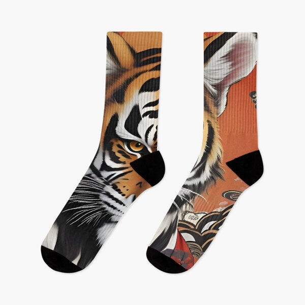Item preview, Beautiful tiger in Japanese art style background  designed and sold by nightspeed.