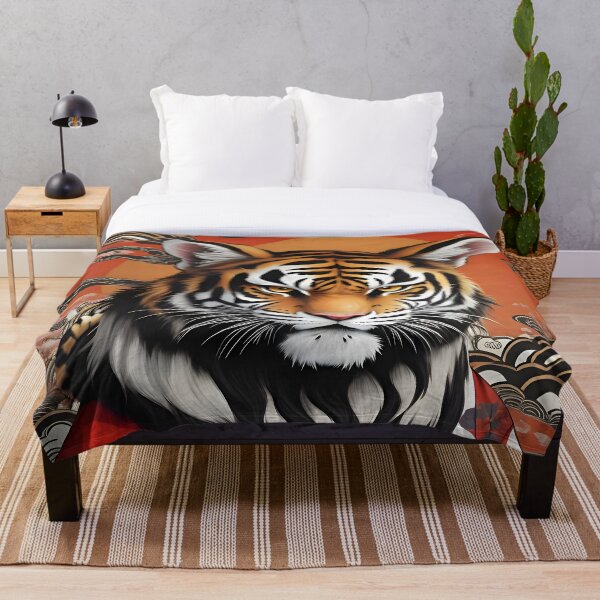 Item preview, Beautiful tiger in Japanese art style background  designed and sold by nightspeed.
