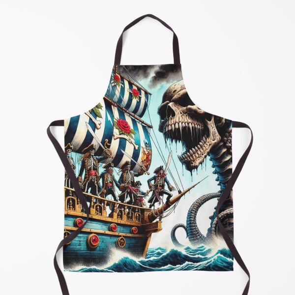 Item preview, Pirate Skeleton Red Roses Ship Battles Dead Sea Monster designed and sold by HippieFarms11.