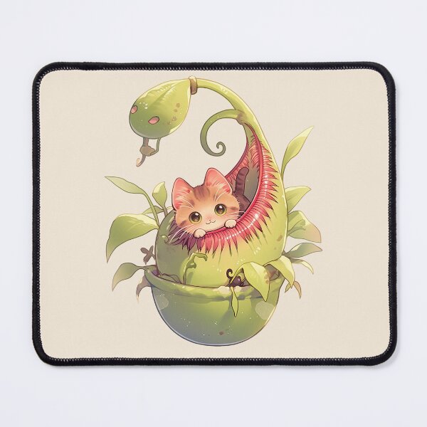 Item preview, Kawaii Kitten in Carnivorous Plant designed and sold by Catloaf Art.