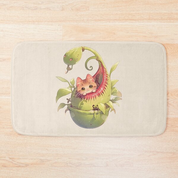 Item preview, Kawaii Kitten in Carnivorous Plant designed and sold by Catloaf Art.