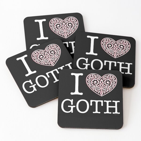 Item preview, I Love Goth NYC Style Red White Heart Black Background designed and sold by Logo-A-GoGo.