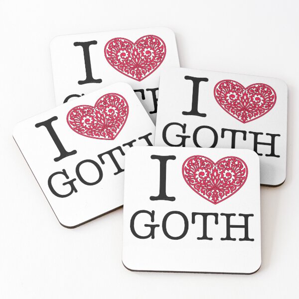 Item preview, I Love Goth NYC Style Red Heart Black Outline designed and sold by Logo-A-GoGo.