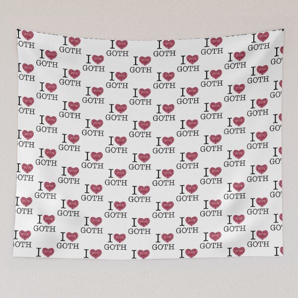 Item preview, I Love Goth NYC Style Red Heart Black Outline designed and sold by Logo-A-GoGo.