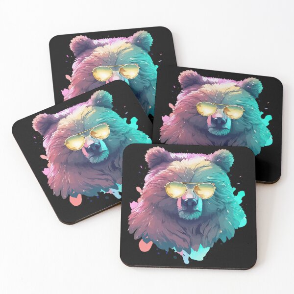 Item preview, Funny Trendy grizzly bear pastel watercolor splash designed and sold by TomFrontierArt.