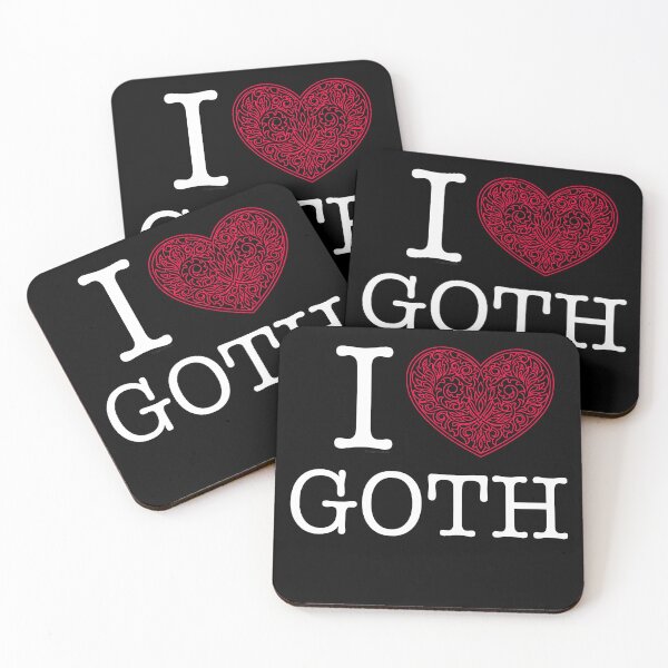 Item preview, I Love Goth NYC Style Black Heart Red Outline designed and sold by Logo-A-GoGo.