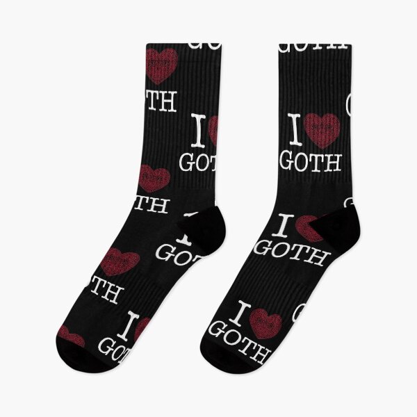 Item preview, I Love Goth NYC Style Black Heart Red Outline designed and sold by Logo-A-GoGo.