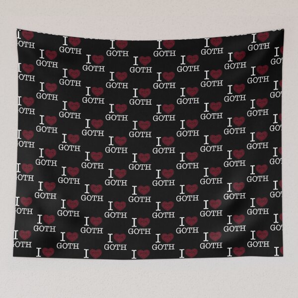 Item preview, I Love Goth NYC Style Black Heart Red Outline designed and sold by Logo-A-GoGo.