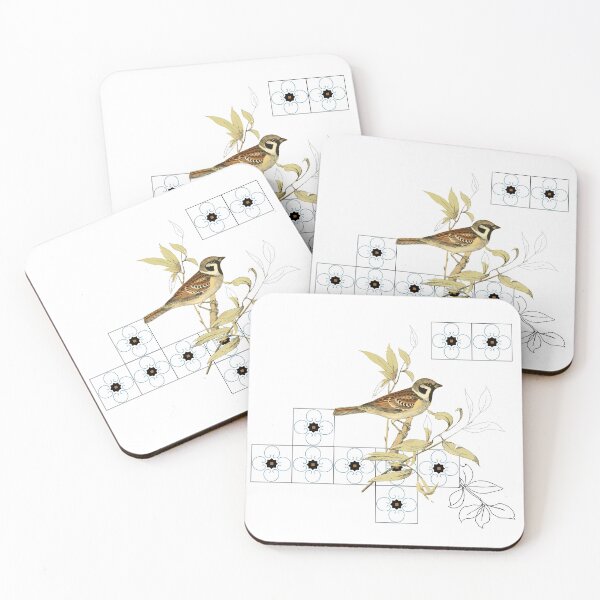 Item preview, A Collage of Avian Elegance, Linear Blooms, and Artistic Motifs designed and sold by atelierhol.