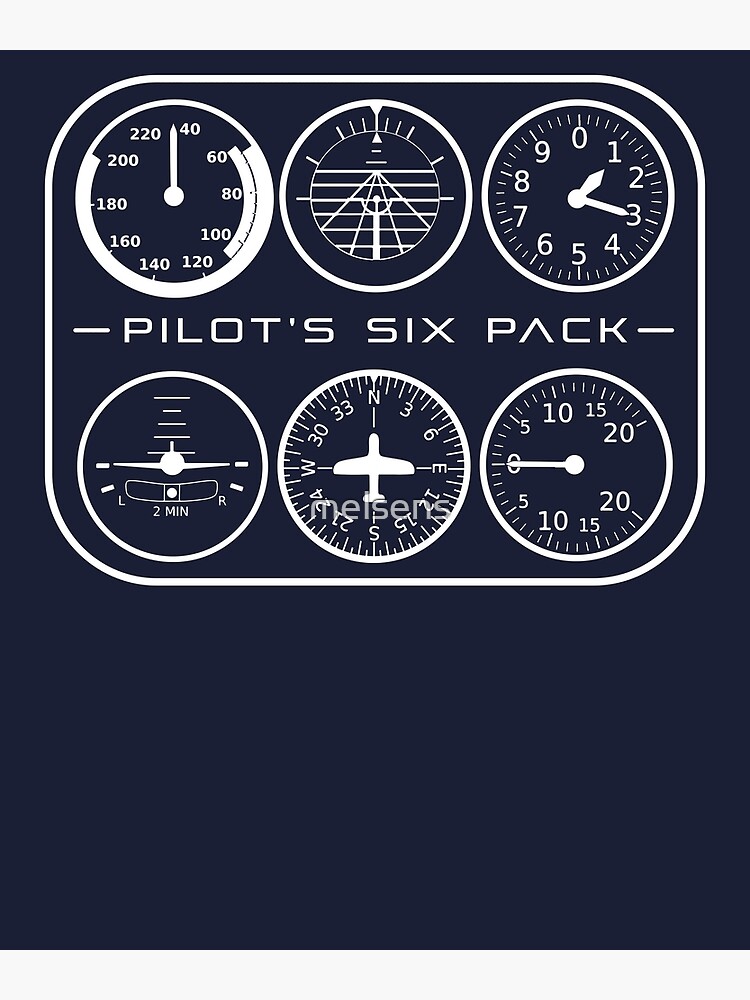 Pilot S Six Pack Flight Instruments Aviation Poster For Sale By Melsens Redbubble