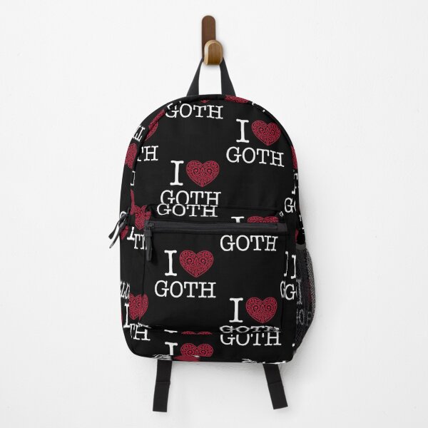 Item preview, I Love Goth NYC Style Red Heart Black Background designed and sold by Logo-A-GoGo.