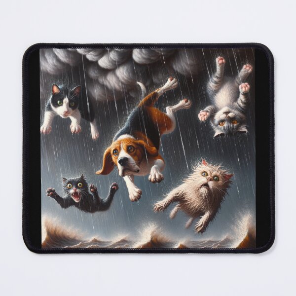 Item preview, Raining Cats and Dogs funny weather animal idiom designed and sold by bushwombat.