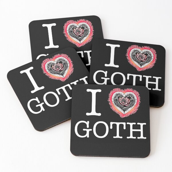 Item preview, I Love Goth NYC Style Thorn Heart Black Background designed and sold by Logo-A-GoGo.