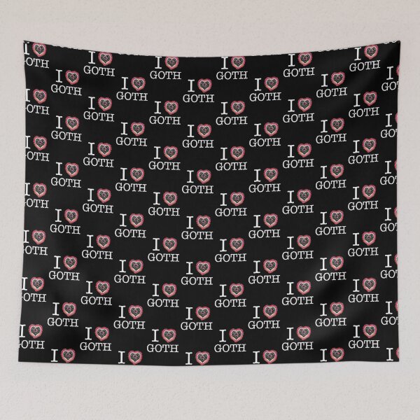 Item preview, I Love Goth NYC Style Thorn Heart Black Background designed and sold by Logo-A-GoGo.