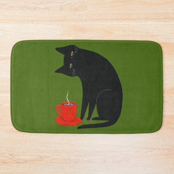 Item preview, Black Cat, Red Cup designed and sold by KilkennyCat Art.