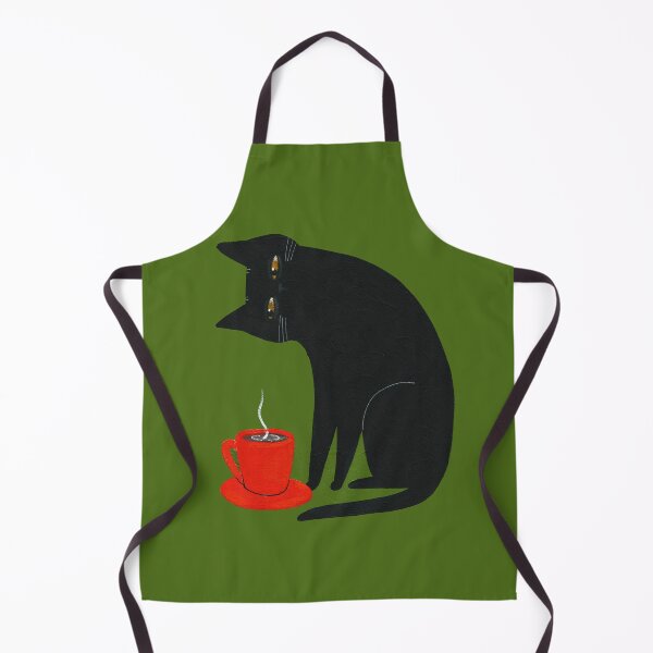 Item preview, Black Cat, Red Cup designed and sold by KilkennyCat Art.