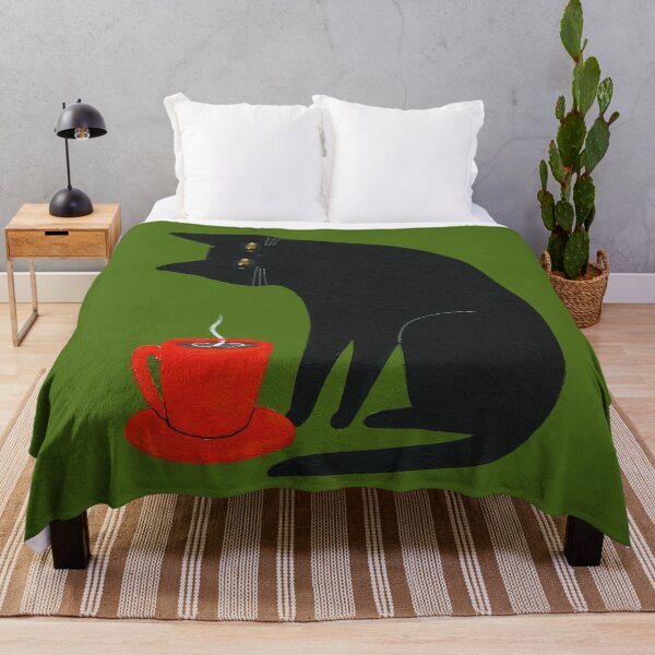 Item preview, Black Cat, Red Cup designed and sold by KilkennyCat Art.