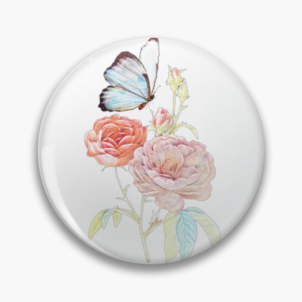 Item preview, Roses and butterfly in soft summery pastels designed and sold by krispald.