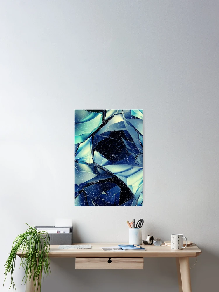 Thumbnail 2 of 3, Poster, Abstract Blue Roses designed and sold by MyAbstractInk.